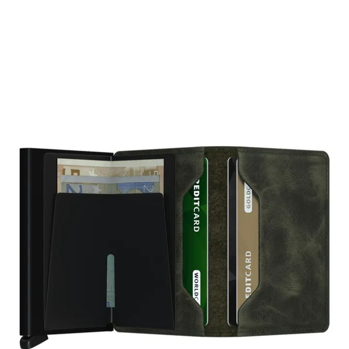 Rfid Portemonnees|Kleine Portemonnees>Secrid Slimwallet Portemonnee Vintage olive black