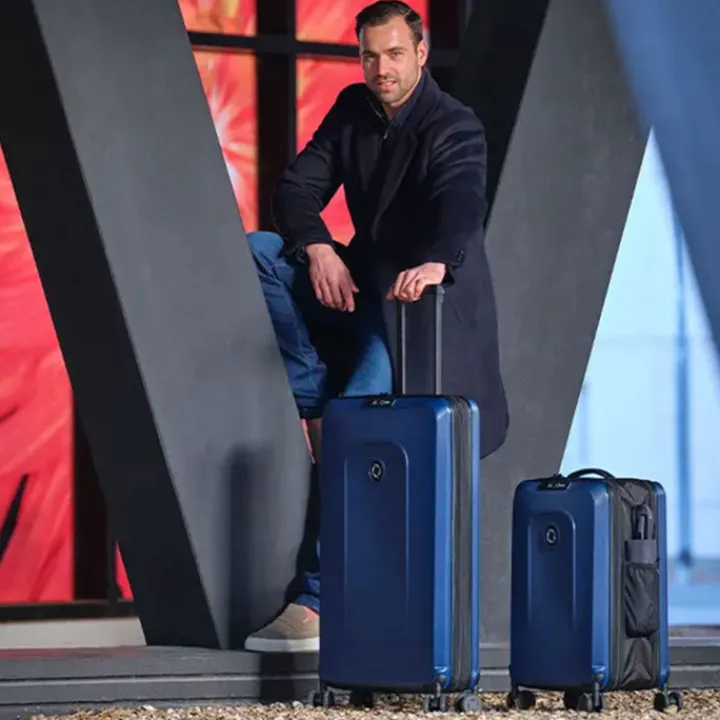 Harde Koffers|Reiskoffers>Senz Foldaway Check-In Trolley Large midnight blue
