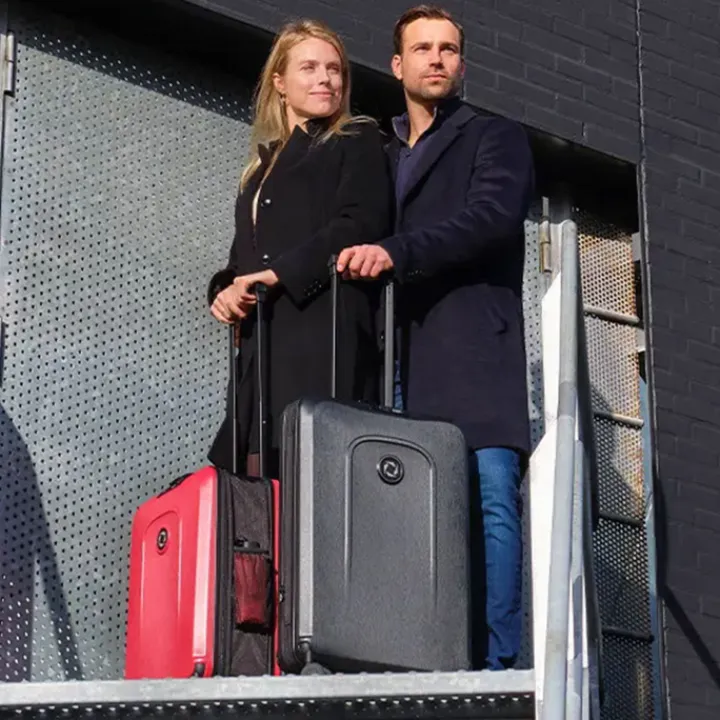 Harde Koffers|Reiskoffers>Senz Foldaway Check-In Trolley Medium champagne brown