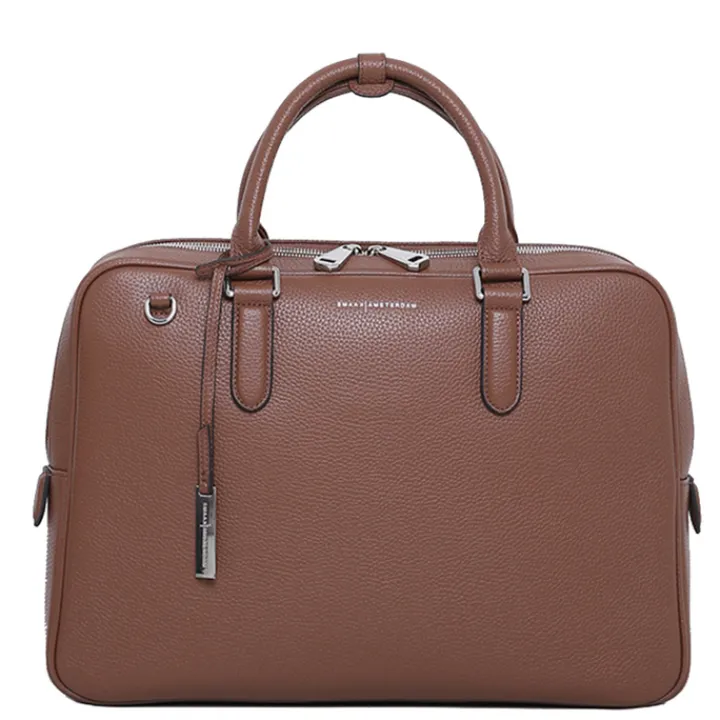 15 Inch Laptoptassen|Laptop Schoudertassen>Smaak Amsterdam Adam Workbag camel