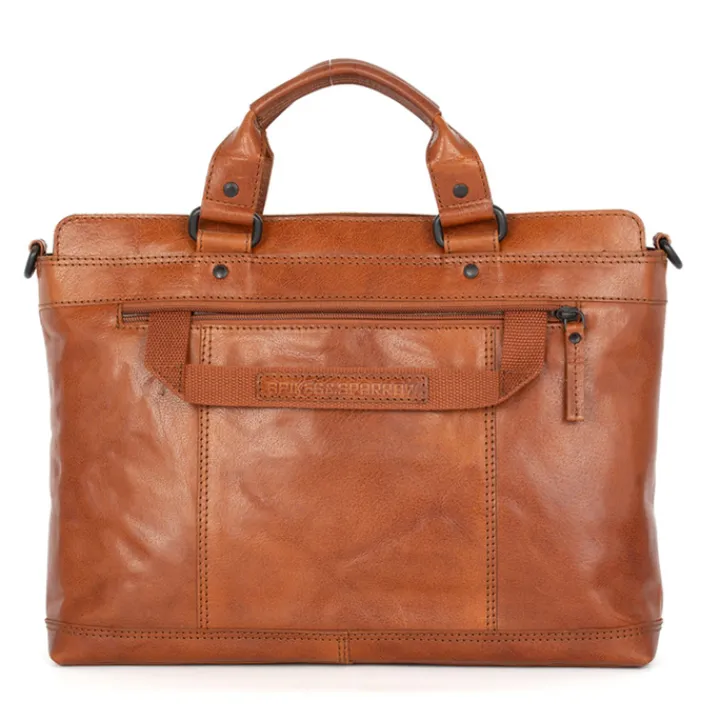 14 Inch Laptoptassen|Laptop Schoudertassen>Spikes & Sparrow Bennie Business Bag brandy