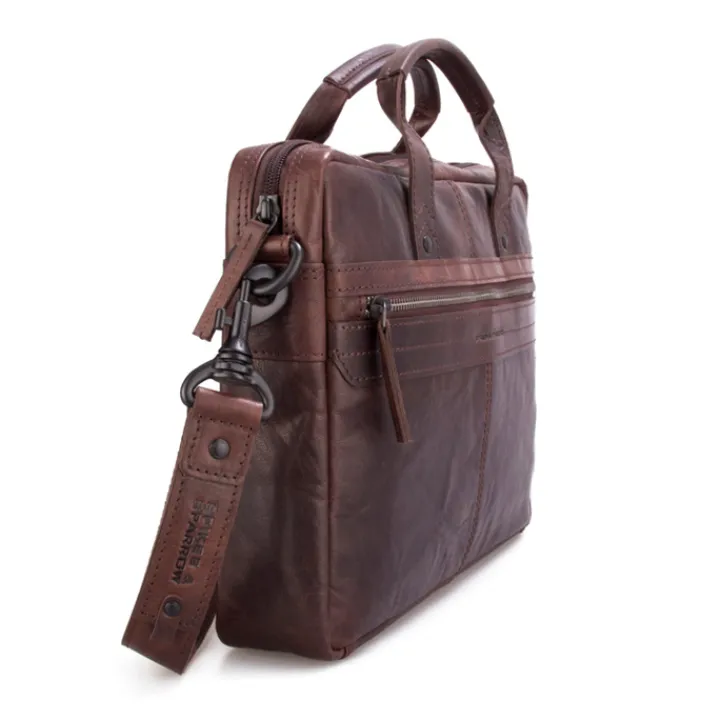 Herentassen|13 Inch Laptoptassen>Spikes & Sparrow Briefcase dark brown