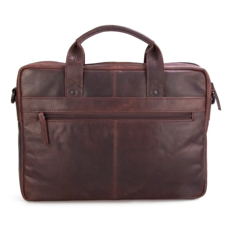 Herentassen|13 Inch Laptoptassen>Spikes & Sparrow Briefcase dark brown