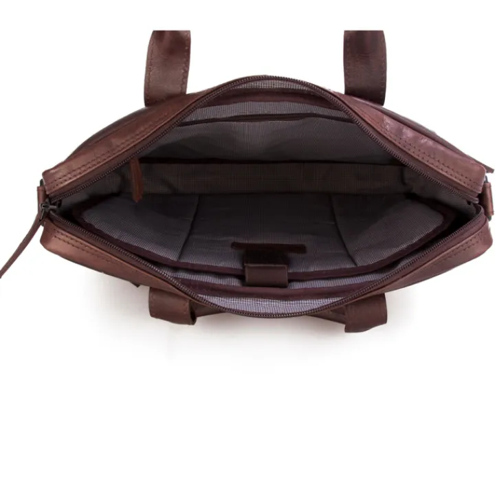 Herentassen|13 Inch Laptoptassen>Spikes & Sparrow Briefcase dark brown