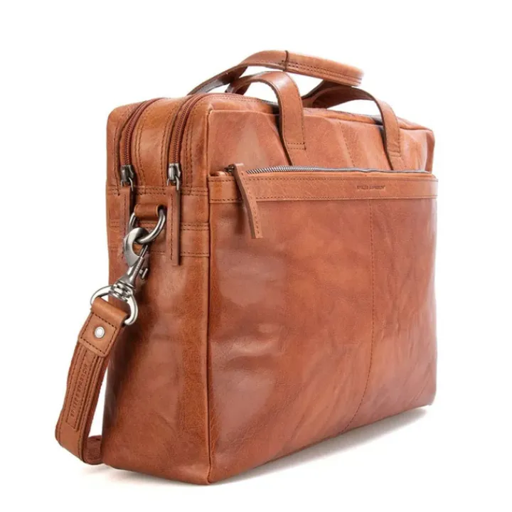 Herentassen|Laptop Schoudertassen>Spikes & Sparrow Colorado Businessbag 16.4" brandy