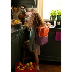 Peuter Rugzakken|Kinderrugzakken>Sticky Lemon Colourblocking Backpack Large orange juice plum purple schoolbus brown