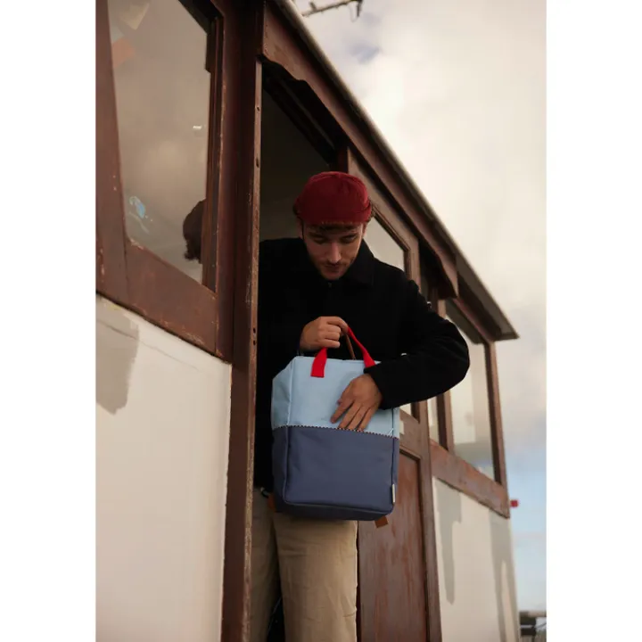Kleine Rugzakken|Schoolrugzak>Sticky Lemon Large Backpack Colourblocking Wonders zissou blue-blue whale