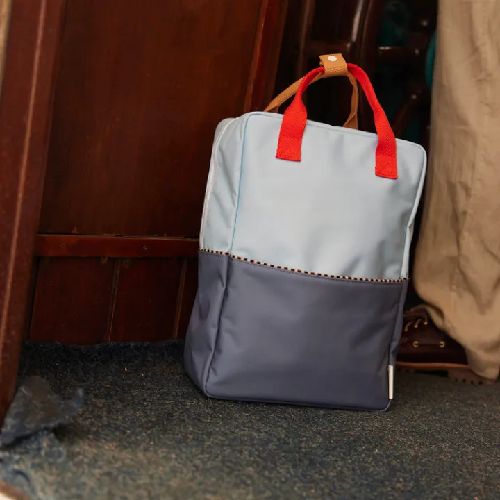 Kleine Rugzakken|Schoolrugzak>Sticky Lemon Large Backpack Colourblocking Wonders zissou blue-blue whale