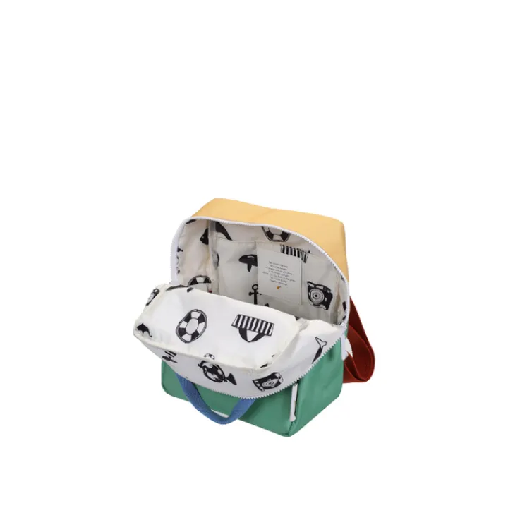 Mini Rugzakken|Kleine Rugzakken>Sticky Lemon Small Backpack Colourblocking Wonders sandy yellow-aquatic green