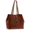 Schoudertassen|Damestassen>The Bridge Dalston Shopper brown/gold