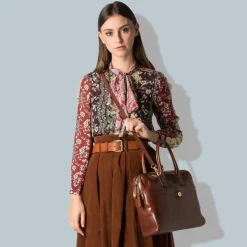 13 Inch Laptoptassen|Laptop Schoudertassen>The Bridge Story Donna Briefcase brown