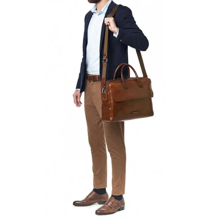 Herentassen|15.6 Inch Laptoptassen>The Bridge Williamsburg Briefcase brown/ruthenium