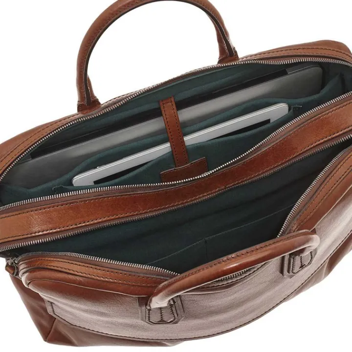 Herentassen|15.6 Inch Laptoptassen>The Bridge Williamsburg Briefcase brown/ruthenium