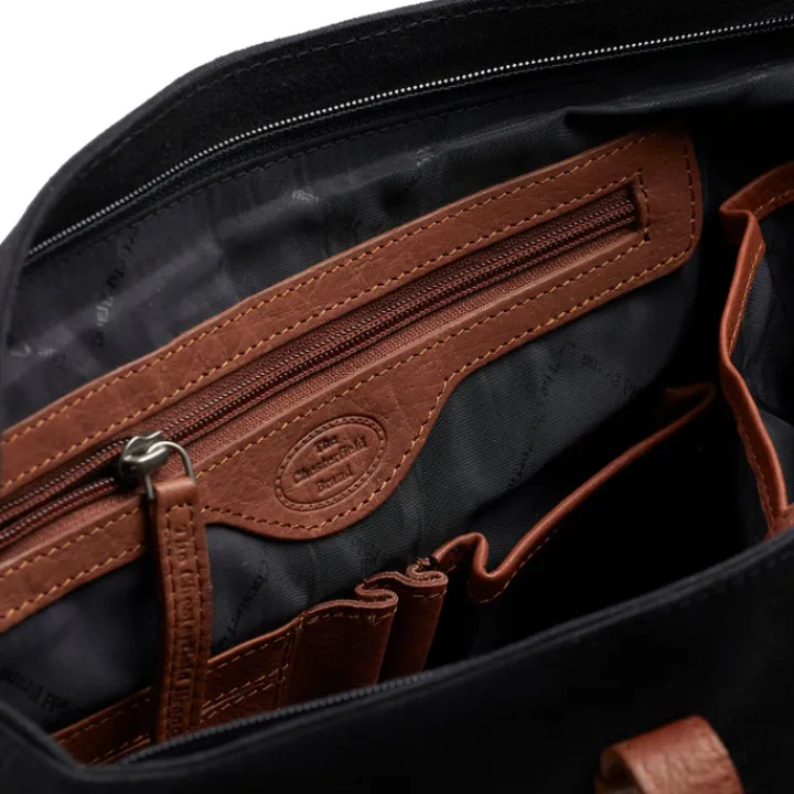 14 Inch Laptoptassen|Laptop Schoudertassen>The Chesterfield Brand Alicia Washed Canvas Shopper black