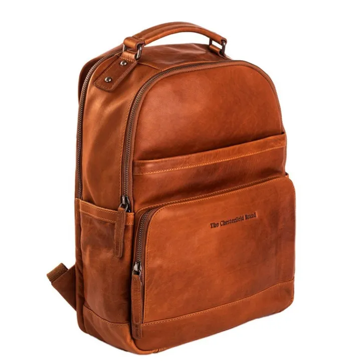 Kleine Rugzakken|14 Inch Laptoptassen>The Chesterfield Brand Austin Backpack cognac