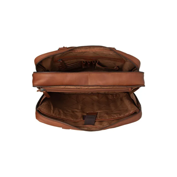 Herentassen|15 Inch Laptoptassen>The Chesterfield Brand Boston Laptoptas cognac