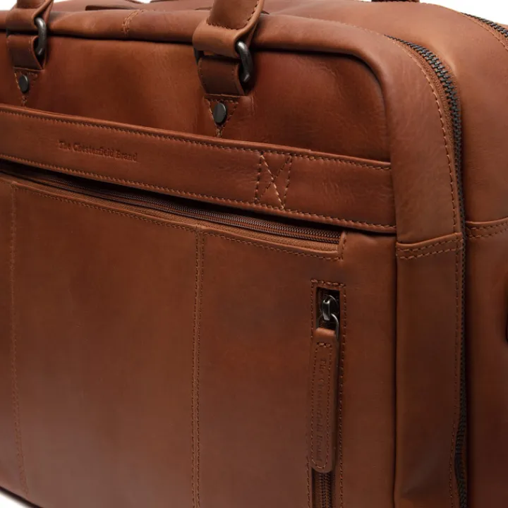 Herentassen|15 Inch Laptoptassen>The Chesterfield Brand Boston Laptoptas cognac