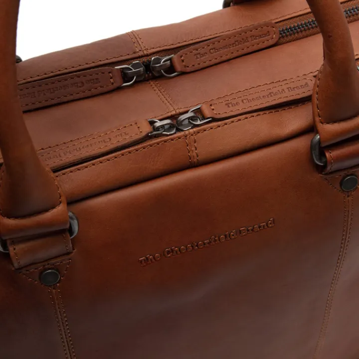 Herentassen|15 Inch Laptoptassen>The Chesterfield Brand Boston Laptoptas cognac