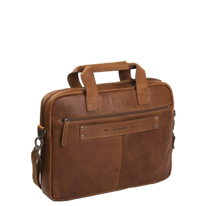 Herentassen|15.6 Inch Laptoptassen>The Chesterfield Brand Calvi Laptoptas 15.6'' cognac