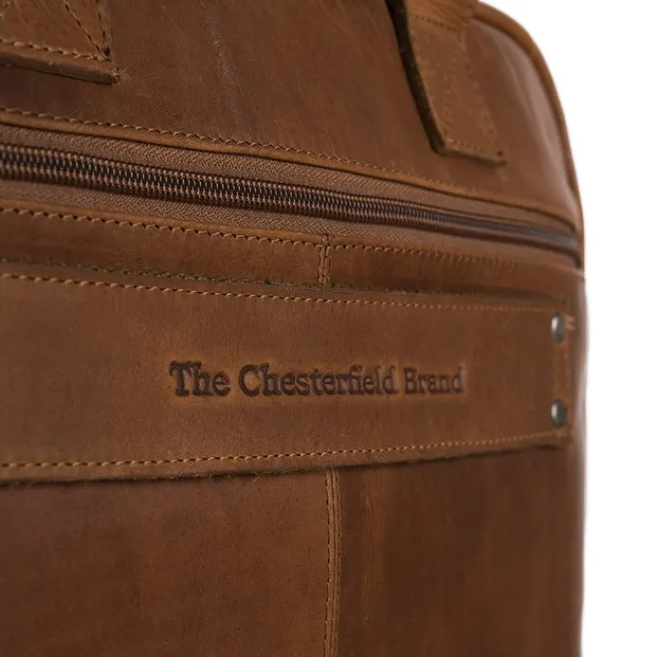 Herentassen|15.6 Inch Laptoptassen>The Chesterfield Brand Calvi Laptoptas 15.6'' cognac