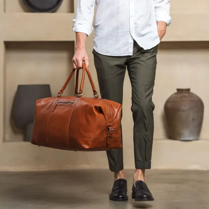 Handbagage Reistassen|Heren Reistassen>The Chesterfield Brand Cavoli Travelbag cognac