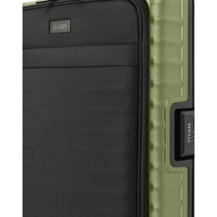 Transavia Trolleys|Handbagage Trolleys>Titan Overseas 4 Wheel Cabin Spinner Frontpocket forest green