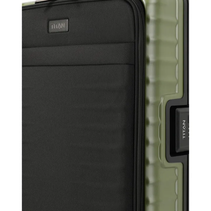Transavia Trolleys|Handbagage Trolleys>Titan Overseas 4 Wheel Cabin Spinner Frontpocket forest green