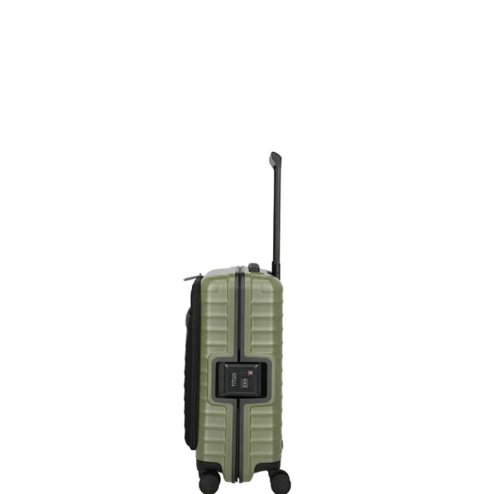 Transavia Trolleys|Handbagage Trolleys>Titan Overseas 4 Wheel Cabin Spinner Frontpocket forest green