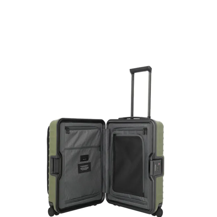 Transavia Trolleys|Handbagage Trolleys>Titan Overseas 4 Wheel Cabin Spinner Frontpocket forest green