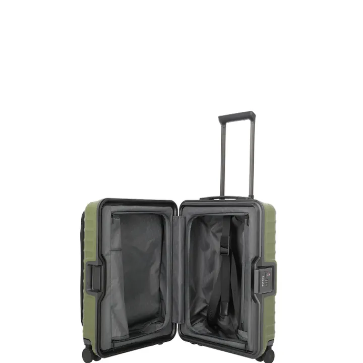 Transavia Trolleys|Handbagage Trolleys>Titan Overseas 4 Wheel Cabin Spinner Frontpocket forest green