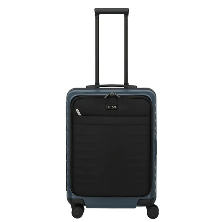 Transavia Trolleys|Handbagage Trolleys>Titan Overseas 4 Wheel Cabin Spinner Frontpocket midnight blue