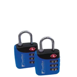 Koffersloten>TravelBlue 2x TSA Lock Set blue