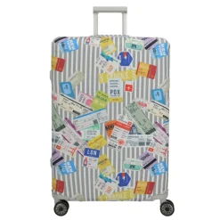Kofferhoezen>Travelite Accessoires Kofferhoes L tickets on blue/white