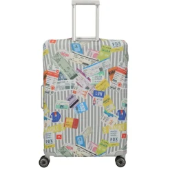 Kofferhoezen>Travelite Accessoires Kofferhoes L tickets on blue/white