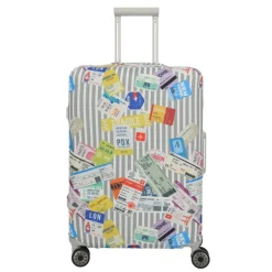 Kofferhoezen>Travelite Accessoires Kofferhoes M tickets on blue/white