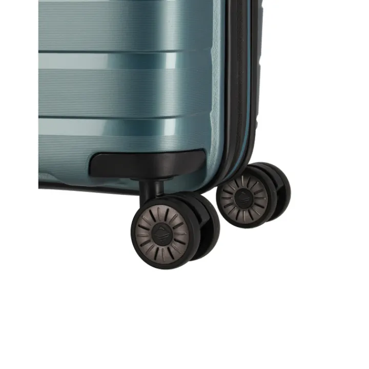 Handbagage Trolleys|Reistrolleys>Travelite Air Base 4 Wheel Cabin Trolley Expandable iceblue metallic