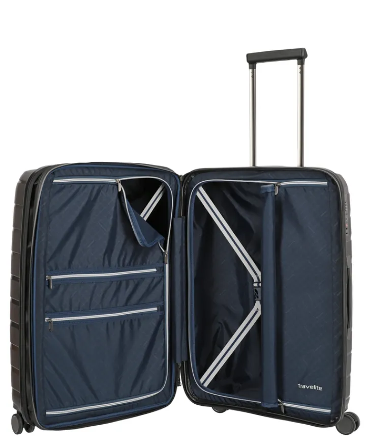 Reistrolleys|Reiskoffers>Travelite Air Base 4 Wiel Trolley M Expandable anthracite
