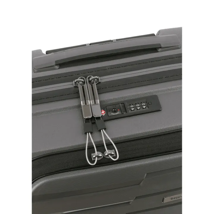 Transavia Trolleys|Handbagage Trolleys>Travelite Air Base 4 Wiel Trolley S Front-Pocket anthracite