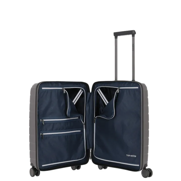 Transavia Trolleys|Handbagage Trolleys>Travelite Air Base 4 Wiel Trolley S Front-Pocket anthracite