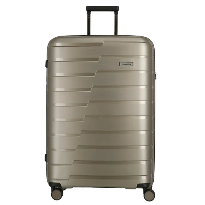 Reistrolleys|Reiskoffers>Travelite Air Base 4 Wiel Trolley L champagne metallic