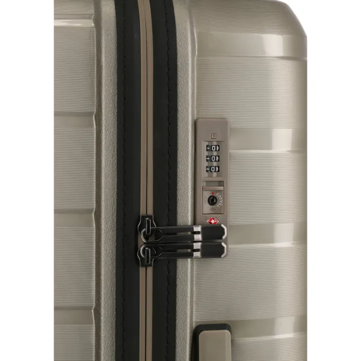 Reistrolleys|Reiskoffers>Travelite Air Base 4 Wiel Trolley L champagne metallic