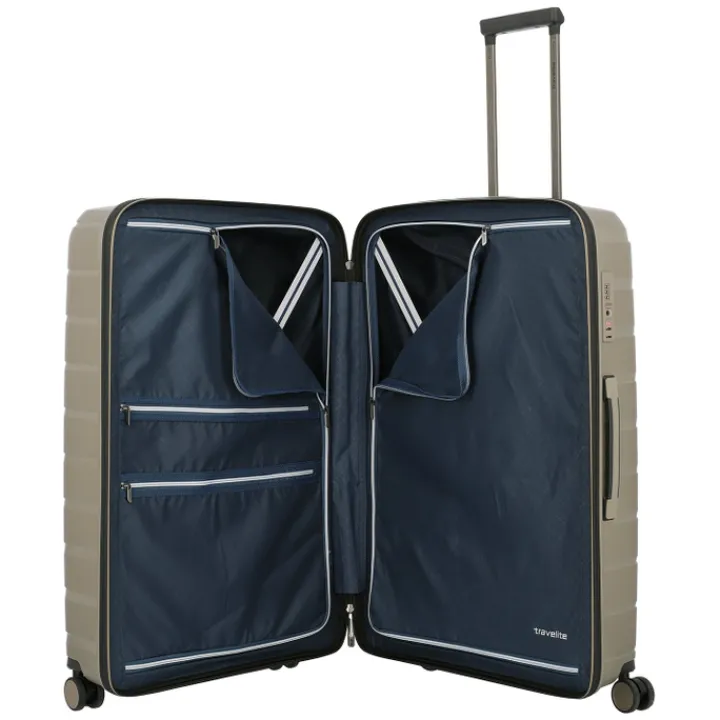 Reistrolleys|Reiskoffers>Travelite Air Base 4 Wiel Trolley L champagne metallic