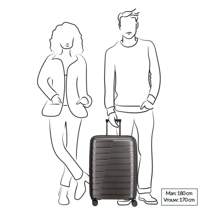 Reistrolleys|Reiskoffers>Travelite Air Base 4 Wiel Trolley M Expandable ice blue