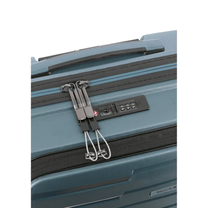 Transavia Trolleys|Handbagage Trolleys>Travelite Air Base 4 Wiel Trolley S Front-Pocket ice blue
