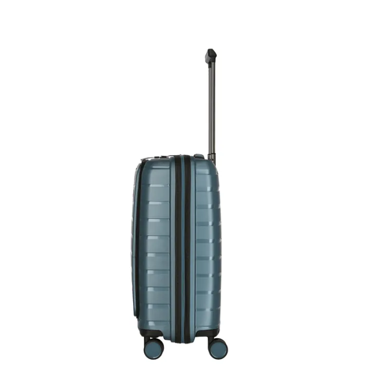 Transavia Trolleys|Handbagage Trolleys>Travelite Air Base 4 Wiel Trolley S Front-Pocket ice blue