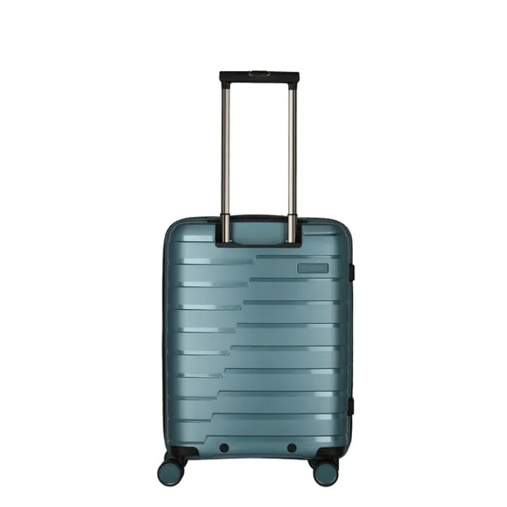 Transavia Trolleys|Handbagage Trolleys>Travelite Air Base 4 Wiel Trolley S Front-Pocket ice blue