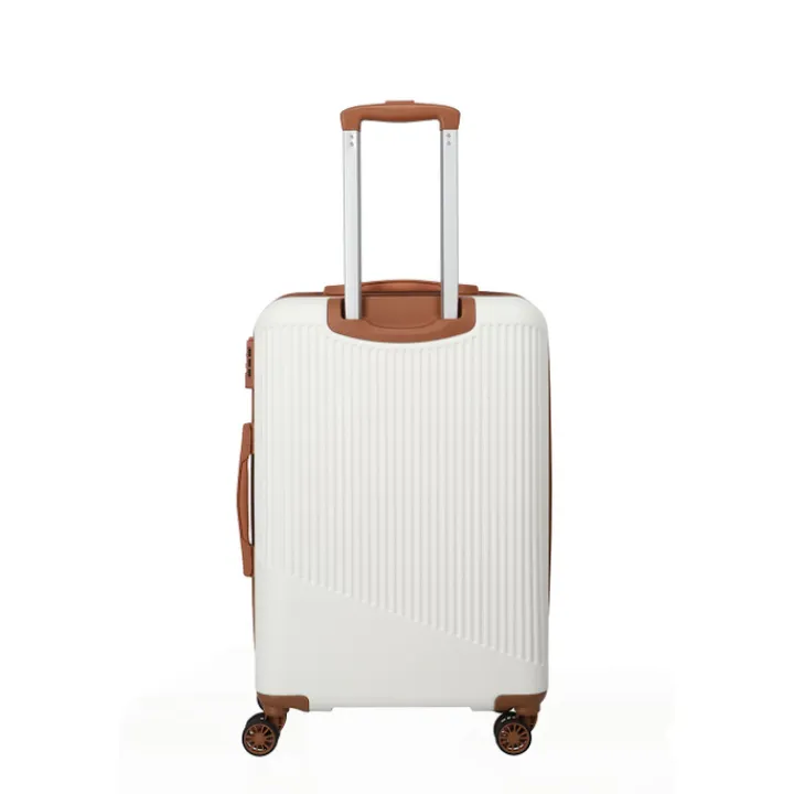 Reistrolleys|Reiskoffers>Travelite Bali 4 Wiel Trolley M white/cognac