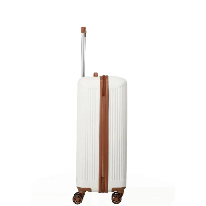 Reistrolleys|Reiskoffers>Travelite Bali 4 Wiel Trolley M white/cognac