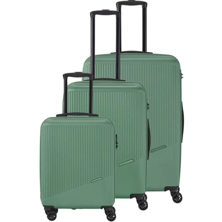 Reistrolleys|Reiskoffers>Travelite Bali 4 Wiel Trolley L green