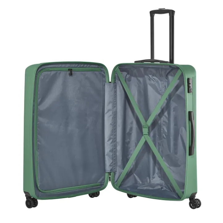 Reistrolleys|Reiskoffers>Travelite Bali 4 Wiel Trolley L green